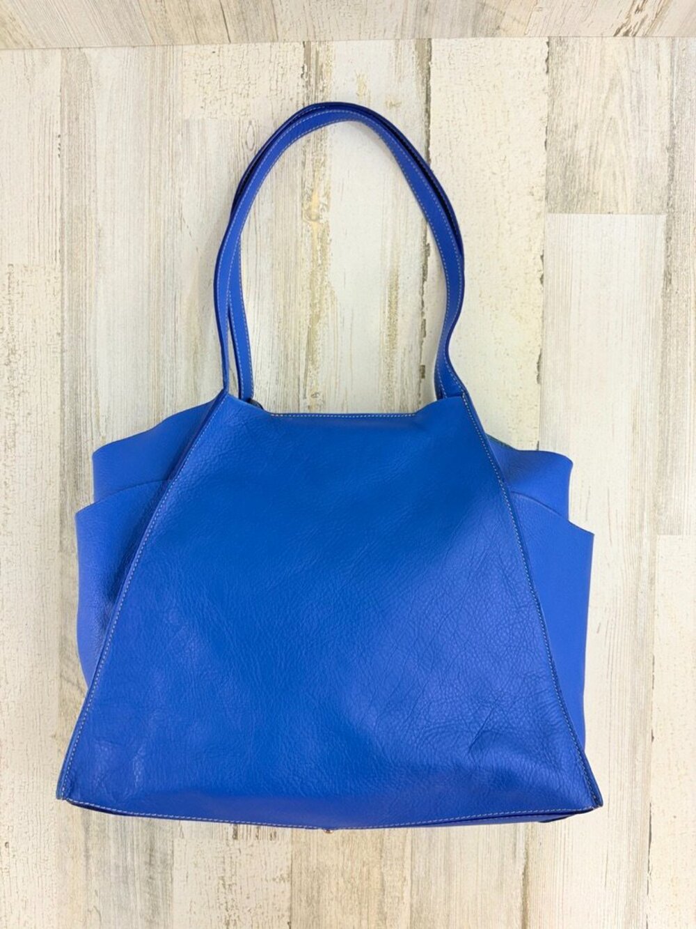Ann Mashburn Blue Tote Bag Leather Made in Italy Boldrini Selleria